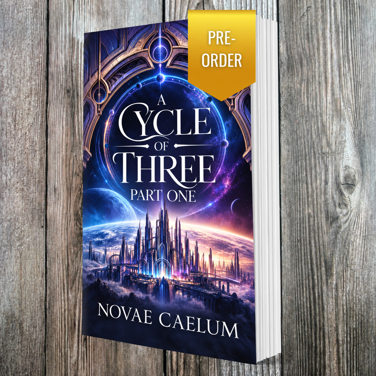 A Cycle of Three: Part One by Novae Caelum, paperback pre-order mockup.