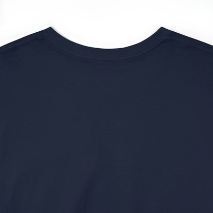 Close-up of the back collar of a black t-shirt; the shirt image (not pictured) displays two futuristic, sapphic astronauts kissing outlined in red-and-blue bordered circle.