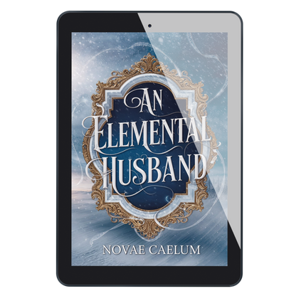 E-reader displaying the book cover of 'An Elemental Husband' by Novae Caelum on a white background.