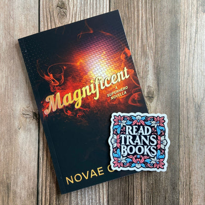 Magnificent: A Superhero Novella (Paperback) and a sticker
