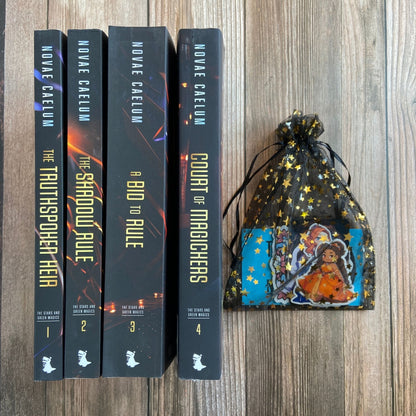 Paperback Bundle of The Stars and Green Magics book 1-4 (Spine Covers Paperback ) and stickers