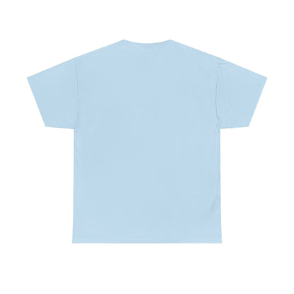Light blue unisex t-shirt, back view, plain with no print.
