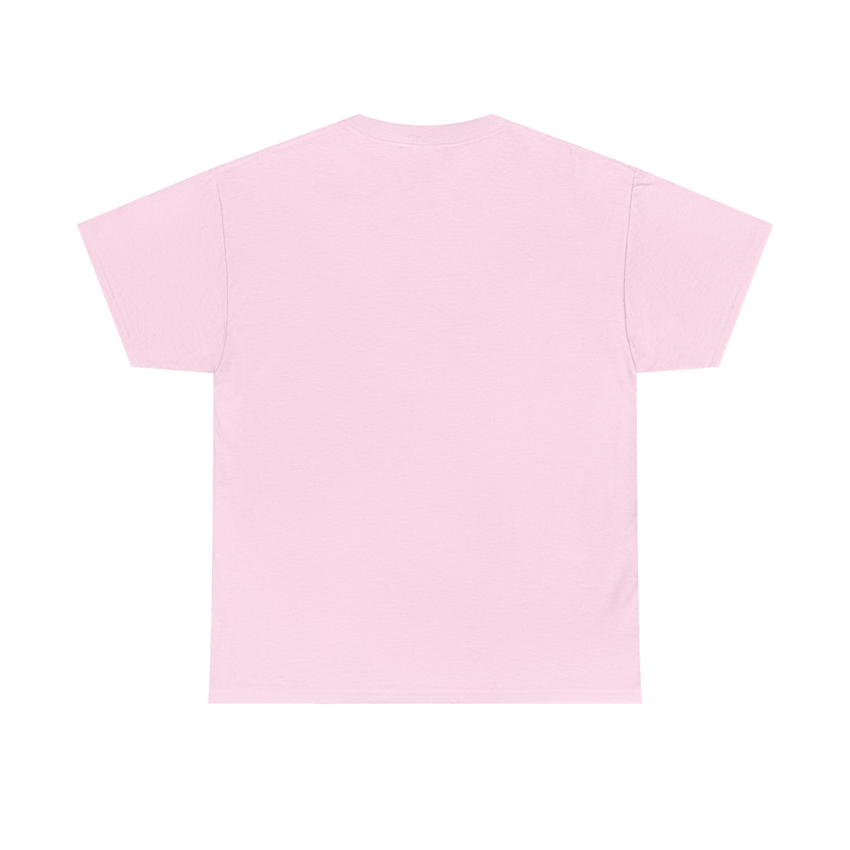 Pink unisex t-shirt, back view, plain with no print.