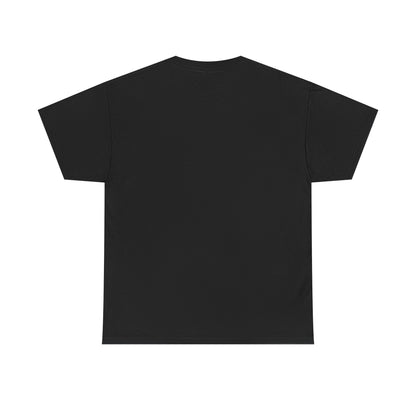 Black unisex t-shirt, back view, plain with no print.