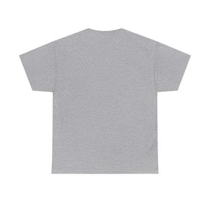 Heather grey unisex t-shirt, back view, plain with no print.