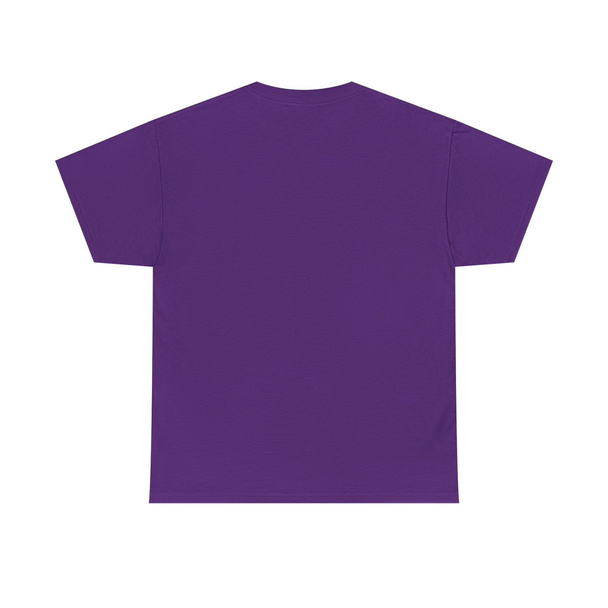 Purple unisex t-shirt, back view, plain with no print.