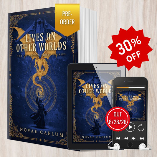 Lives on Other Worlds: The Collected Short Stories all formats bundle pre-order — ebook, audiobook, and signed paperback, out 8/28/26