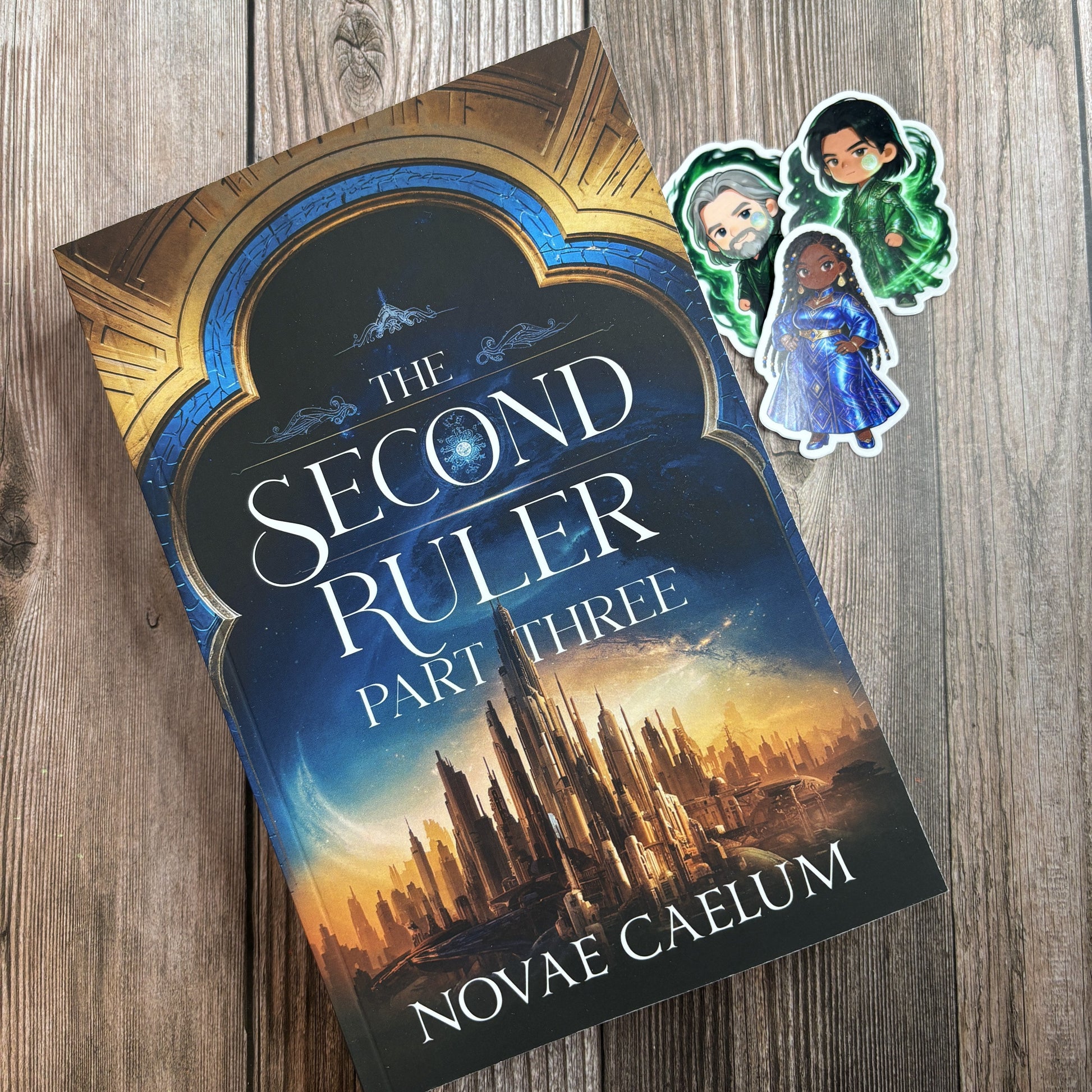 The Second Ruler Part Three discreet cover paperback with character stickers