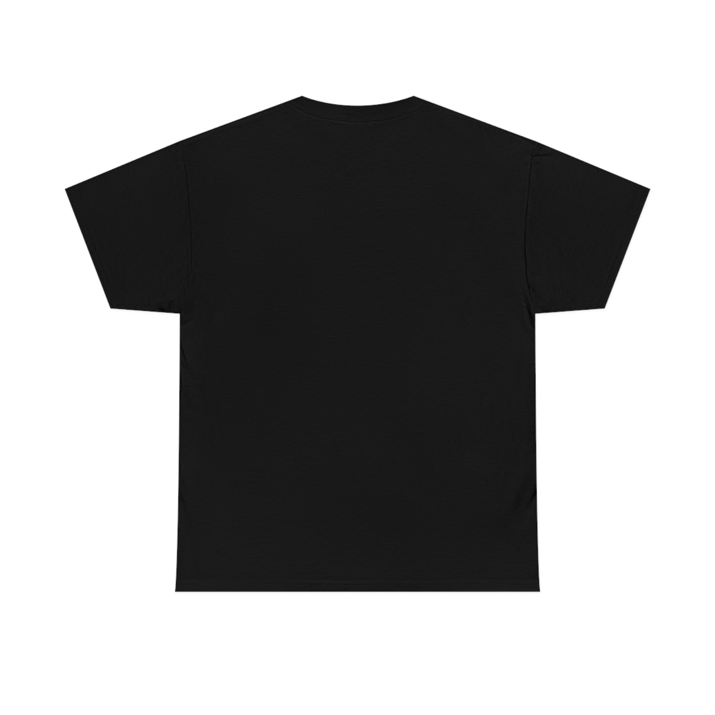 The back of a black t-shirt; the front (not pictured) displays a pink and purple circle with a large V superimposed over it. The image is titled "The Rings of Vietor Band Logo".